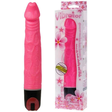 Vibratore Dildo Venato Multispeed Rosa in TPR per Estasi Intense